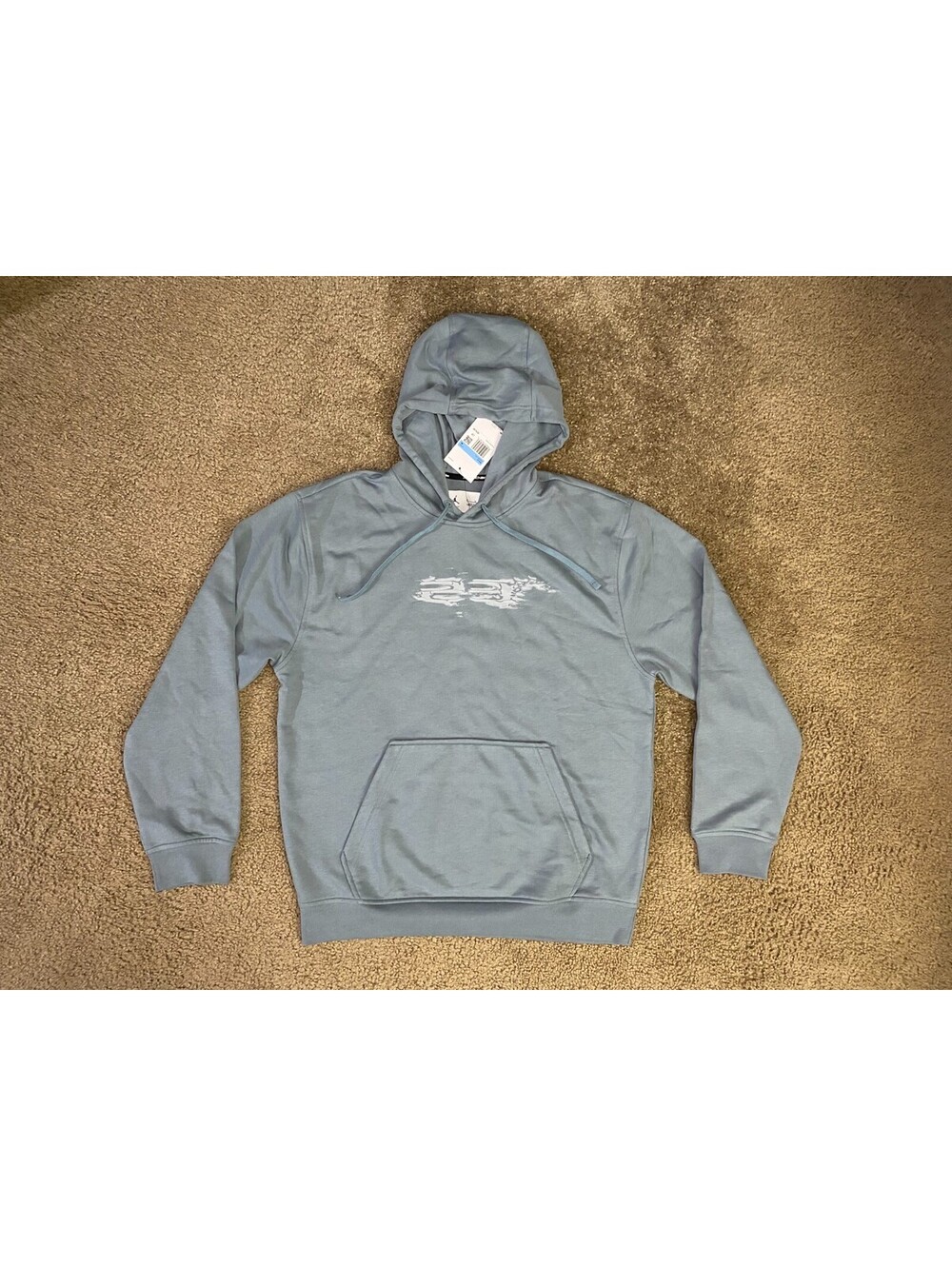 Jordan Dri Fit Hoodie Mens Medium Gray Jumpman Logo Drawstring Warm Performance